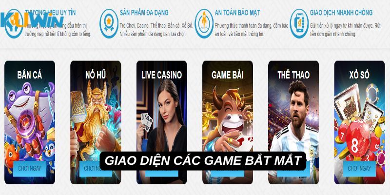 Giao diện các game bắt mắt